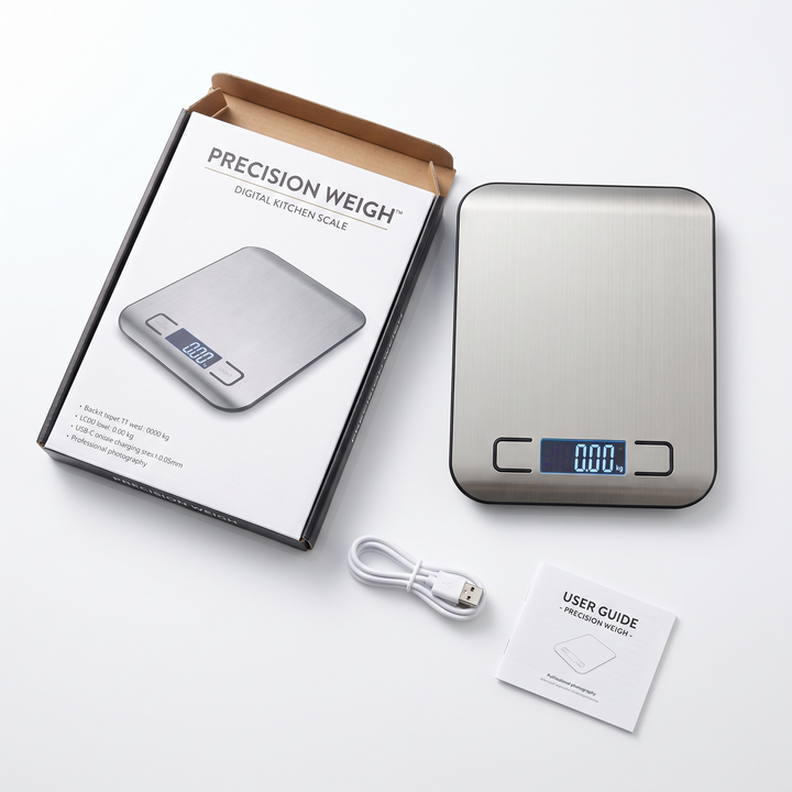 Precision Digital Kitchen Scale Electronic Food Scale USB Rechargeable Baking Scale Coffee Scale Household Cooking Balance 15KG Capacity - 3KG/10KG/15KG Capacity