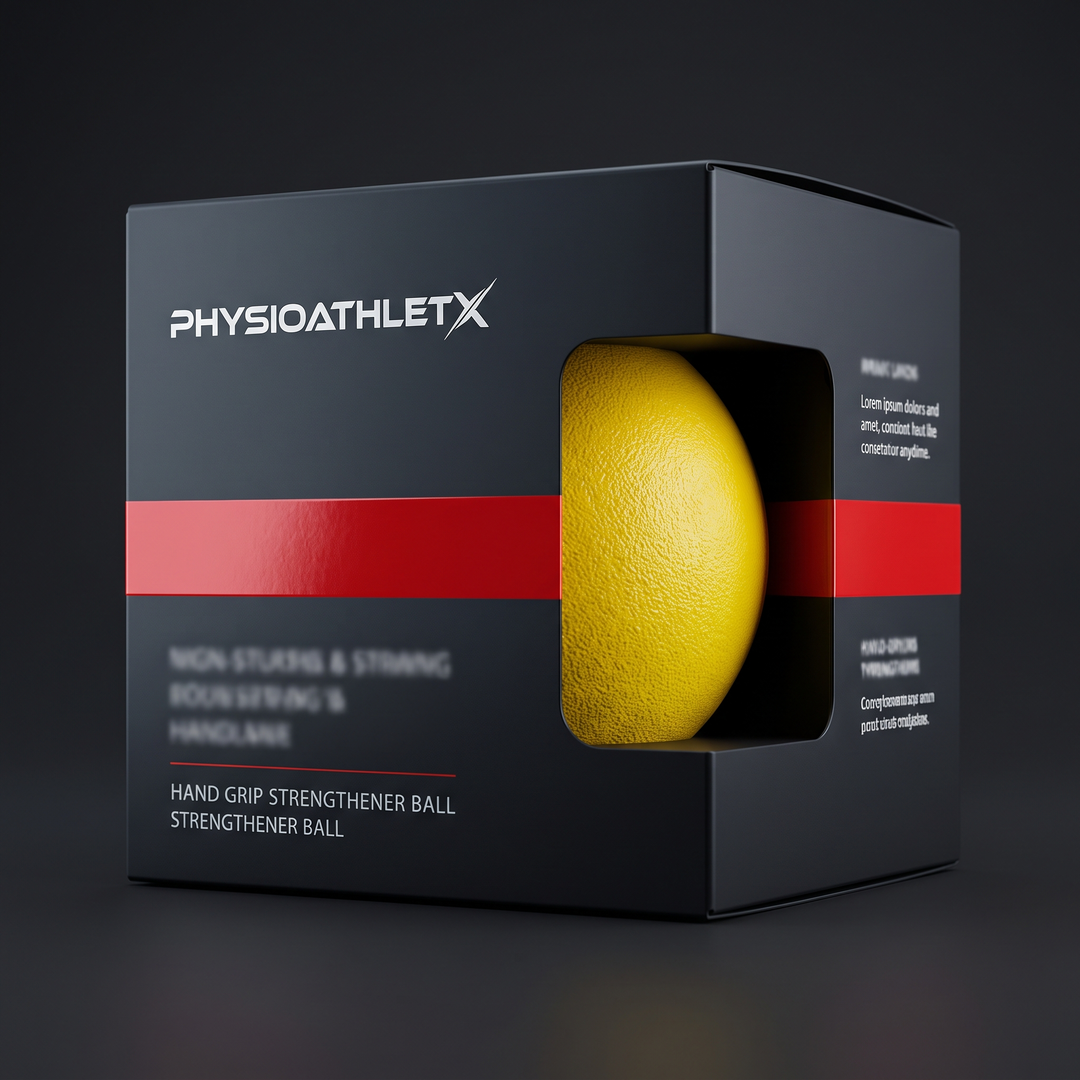 Hand Grip Strengthener Ball for Finger and Hand Strength Training - PHYSIOATHLETX Packaging