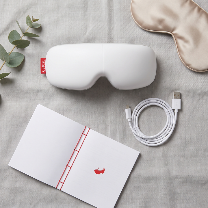 Professional Eye Massager Visual Display Heated Vibration Massage Device with Music Bluetooth for Eye Strain Relief Relaxation Home Use