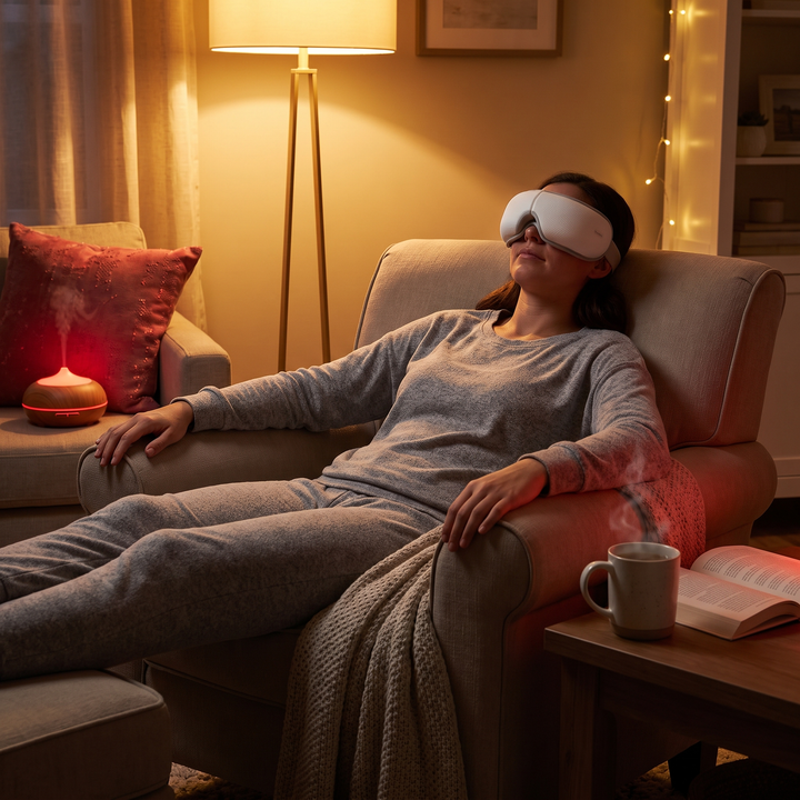 Professional Eye Massager Visual Display Heated Vibration Massage Device with Music Bluetooth for Eye Strain Relief Relaxation Home Use