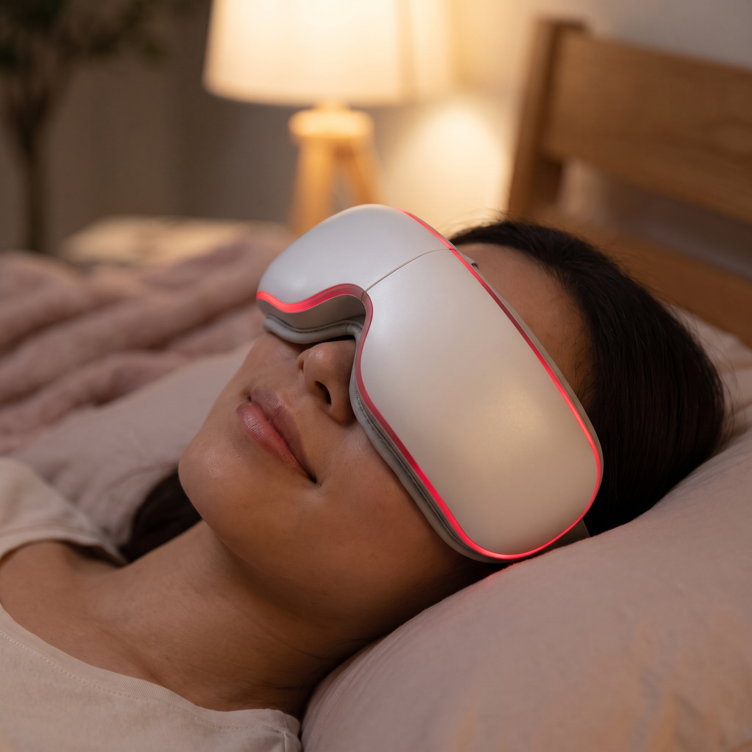 Professional Eye Massager Visual Display Heated Vibration Massage Device with Music Bluetooth for Eye Strain Relief Relaxation Home Use