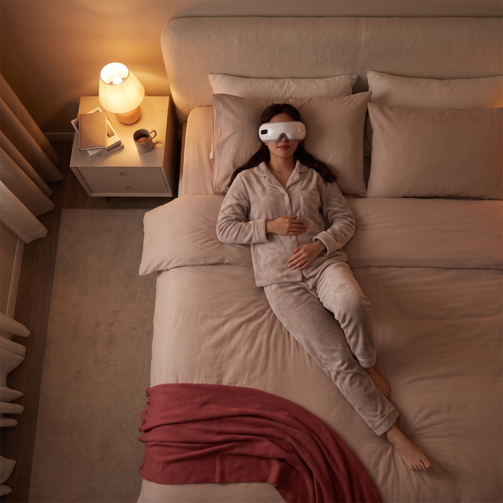 Professional Eye Massager Visual Display Heated Vibration Massage Device with Music Bluetooth for Eye Strain Relief Relaxation Home Use