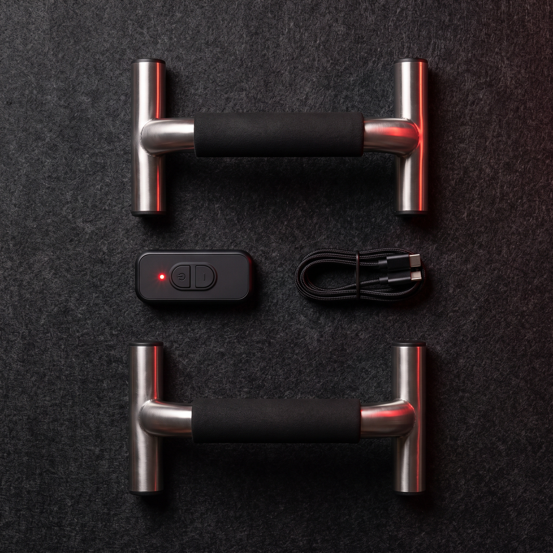 Professional Push Up Stands Stainless Steel EMS Muscle Stimulator Push Up Bars with Body Massager Function Home Gym Strength Training Fitness Equipment