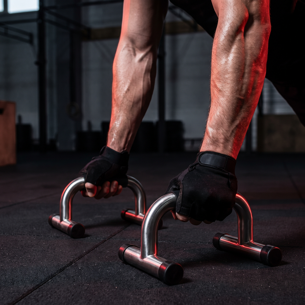 Professional Push Up Stands Stainless Steel EMS Muscle Stimulator Push Up Bars with Body Massager Function Home Gym Strength Training Fitness Equipment