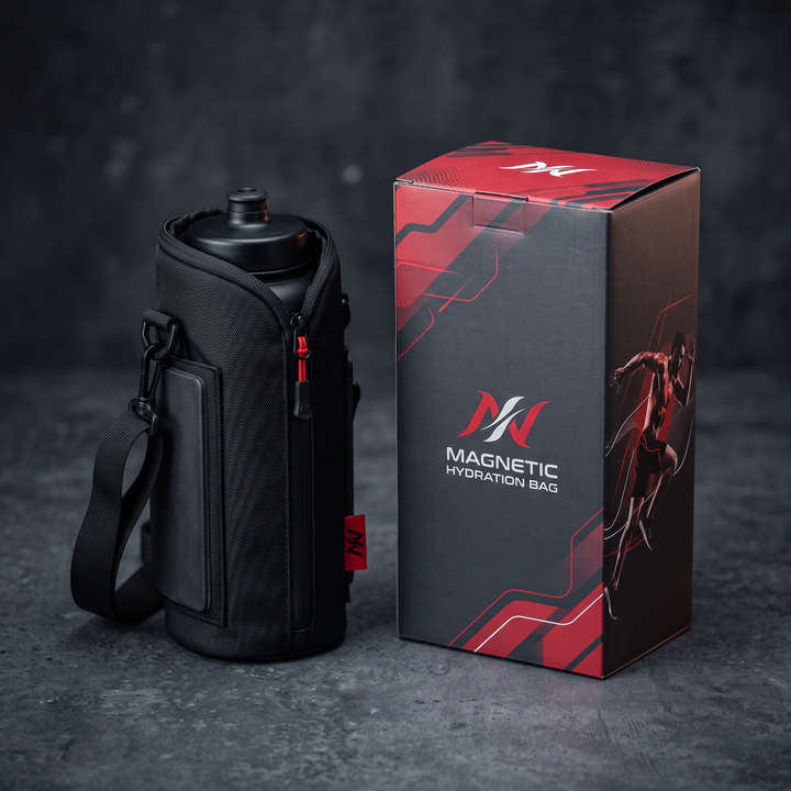 Magnetic Water Bottle Bag Large Capacity Portable Cup Holder with Strong Magnet for Gym Outdoor Sports Camping Fitness Training