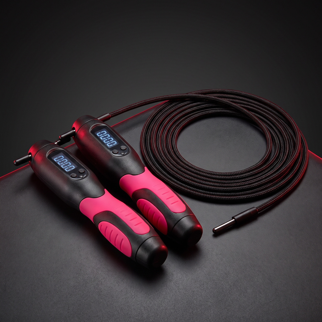 Adjustable Cordless Jump Rope with Counter Skipping Rope for Women Fitness Indoor Outdoor Training Exercise Weighted Ball Jump Rope Home Workout - Long Rope Pink