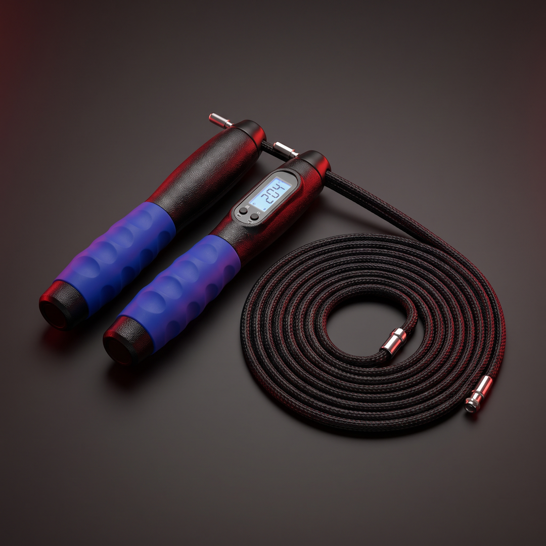 Adjustable Cordless Jump Rope with Counter Skipping Rope for Women Fitness Indoor Outdoor Training Exercise Weighted Ball Jump Rope Home Workout - Long Rope Blue