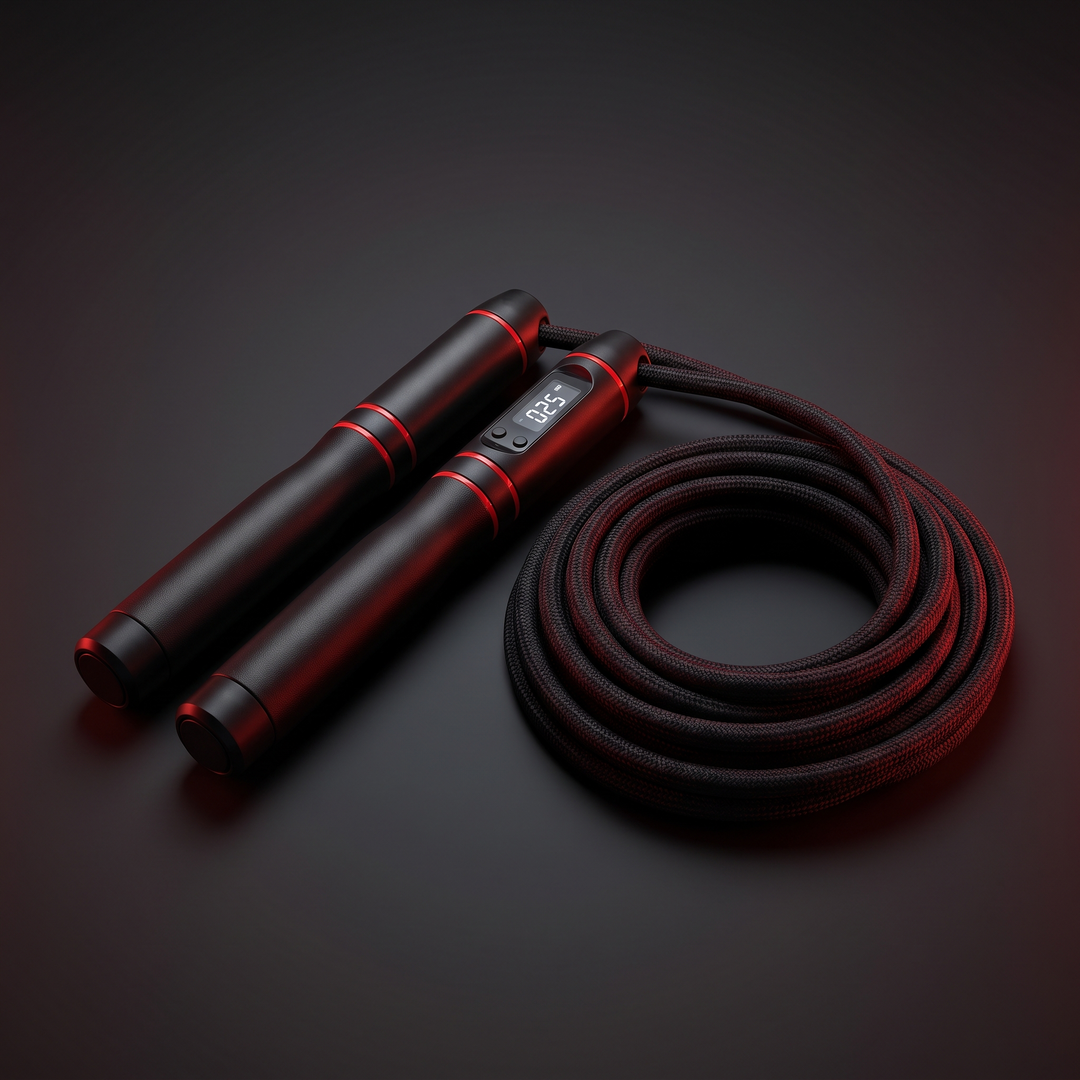 Adjustable Cordless Jump Rope with Counter Skipping Rope for Women Fitness Indoor Outdoor Training Exercise Weighted Ball Jump Rope Home Workout - Long Rope Black