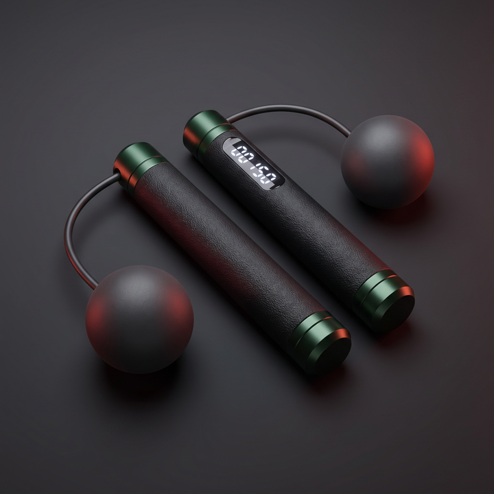 Adjustable Cordless Jump Rope with Counter Skipping Rope for Women Fitness Indoor Outdoor Training Exercise Weighted Ball Jump Rope Home Workout - Dual Use Green