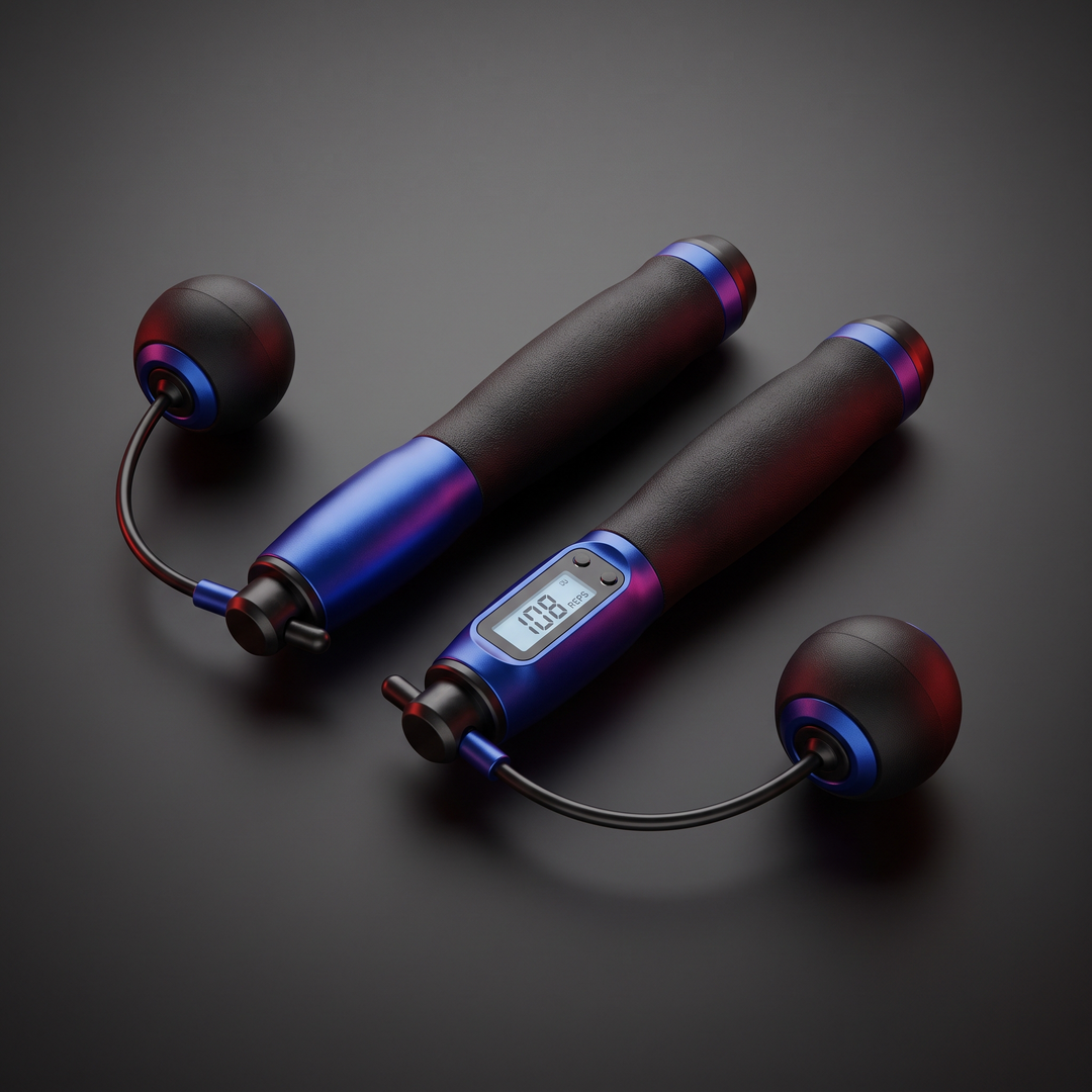 Adjustable Cordless Jump Rope with Counter Skipping Rope for Women Fitness Indoor Outdoor Training Exercise Weighted Ball Jump Rope Home Workout - Dual Use Blue