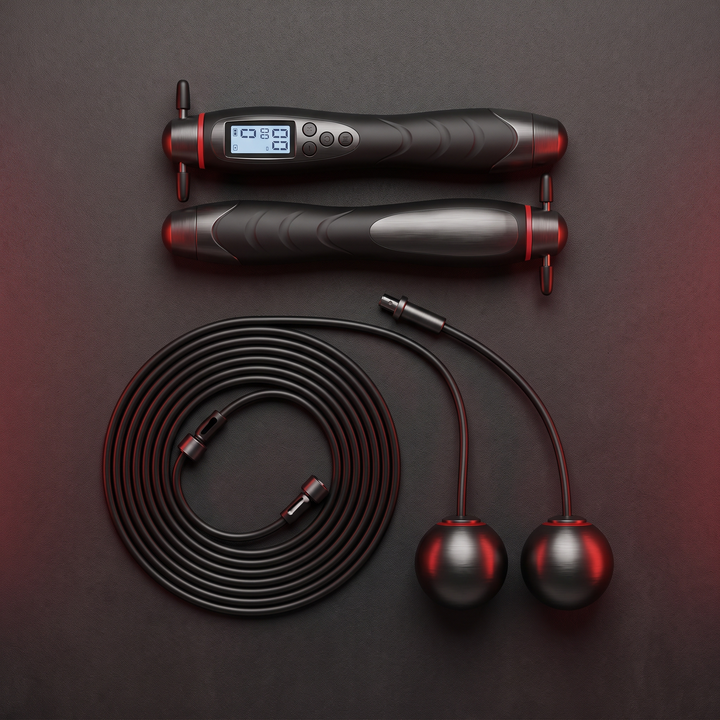 Adjustable Cordless Jump Rope with Counter Skipping Rope for Women Fitness Indoor Outdoor Training Exercise Weighted Ball Jump Rope Home Workout - Package Contents Flat Lay