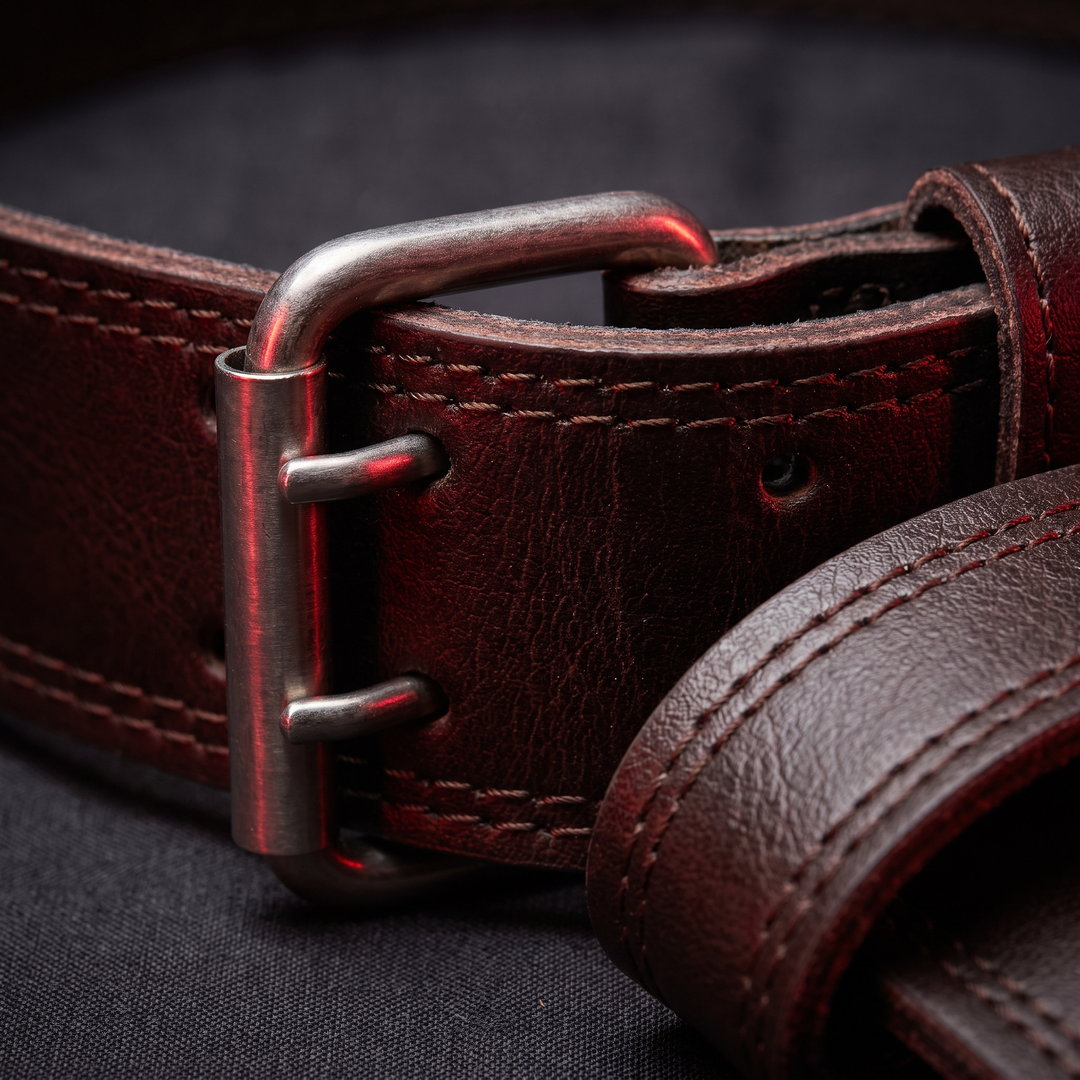 Professional Weightlifting Belt PU Leather Waist Support Belt for Powerlifting Deep Squat Deadlift Strength Training Home Gym Back Support - Brown