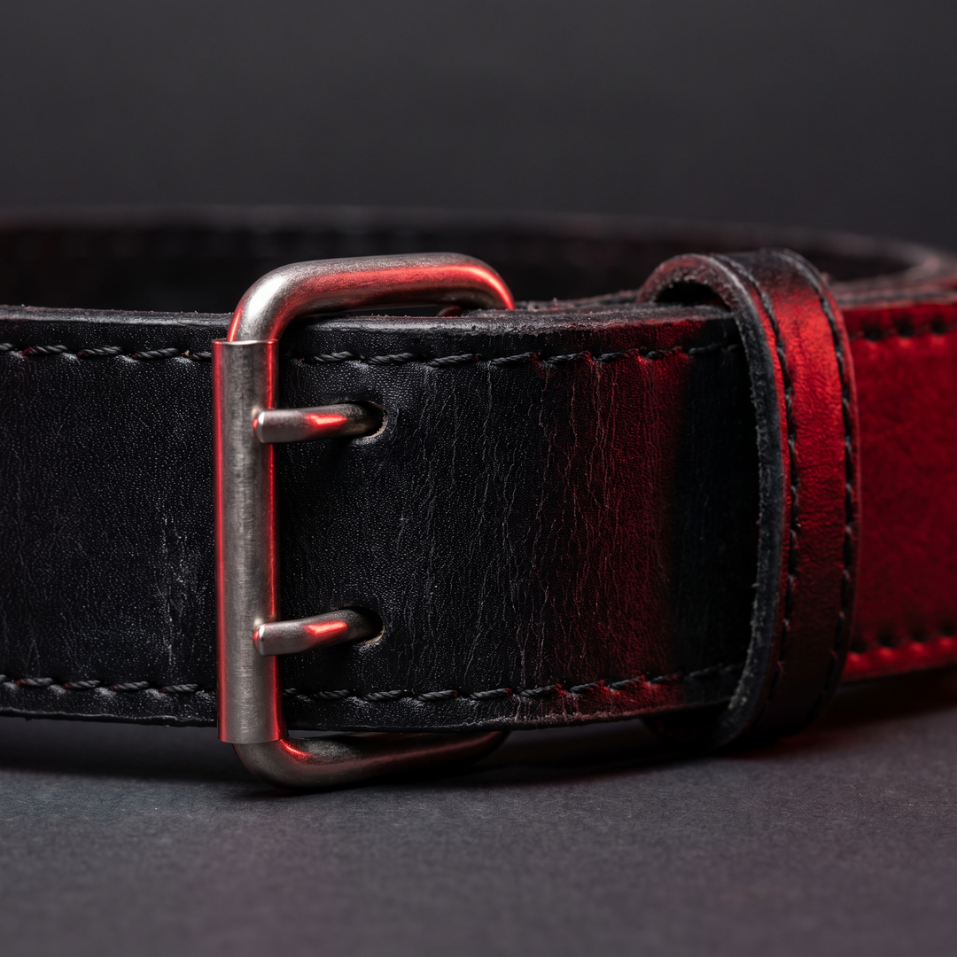 Professional Weightlifting Belt PU Leather Waist Support Belt for Powerlifting Deep Squat Deadlift Strength Training Home Gym Back Support - Black