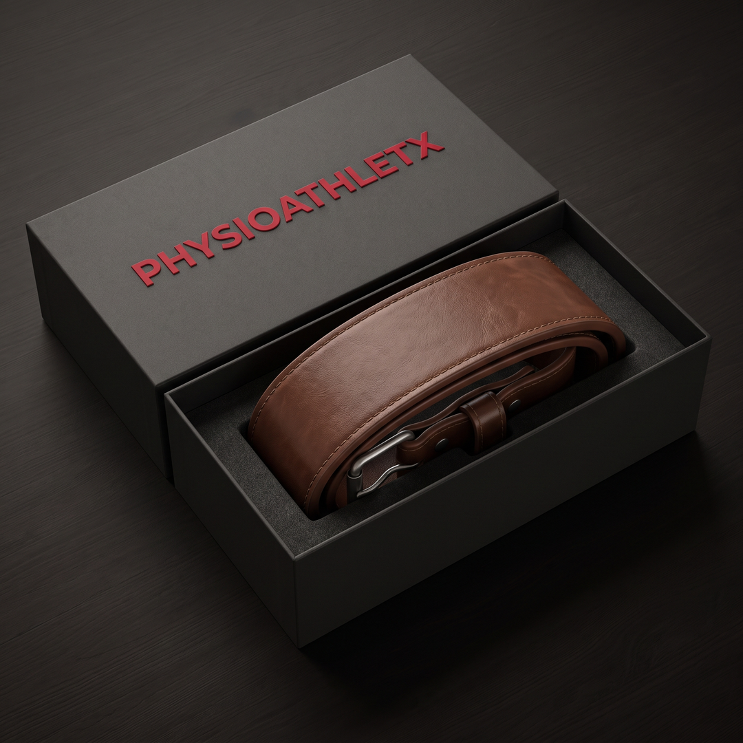 Professional Weightlifting Belt PU Leather Waist Support Belt for Powerlifting Deep Squat Deadlift Strength Training Home Gym Back Support - Brown