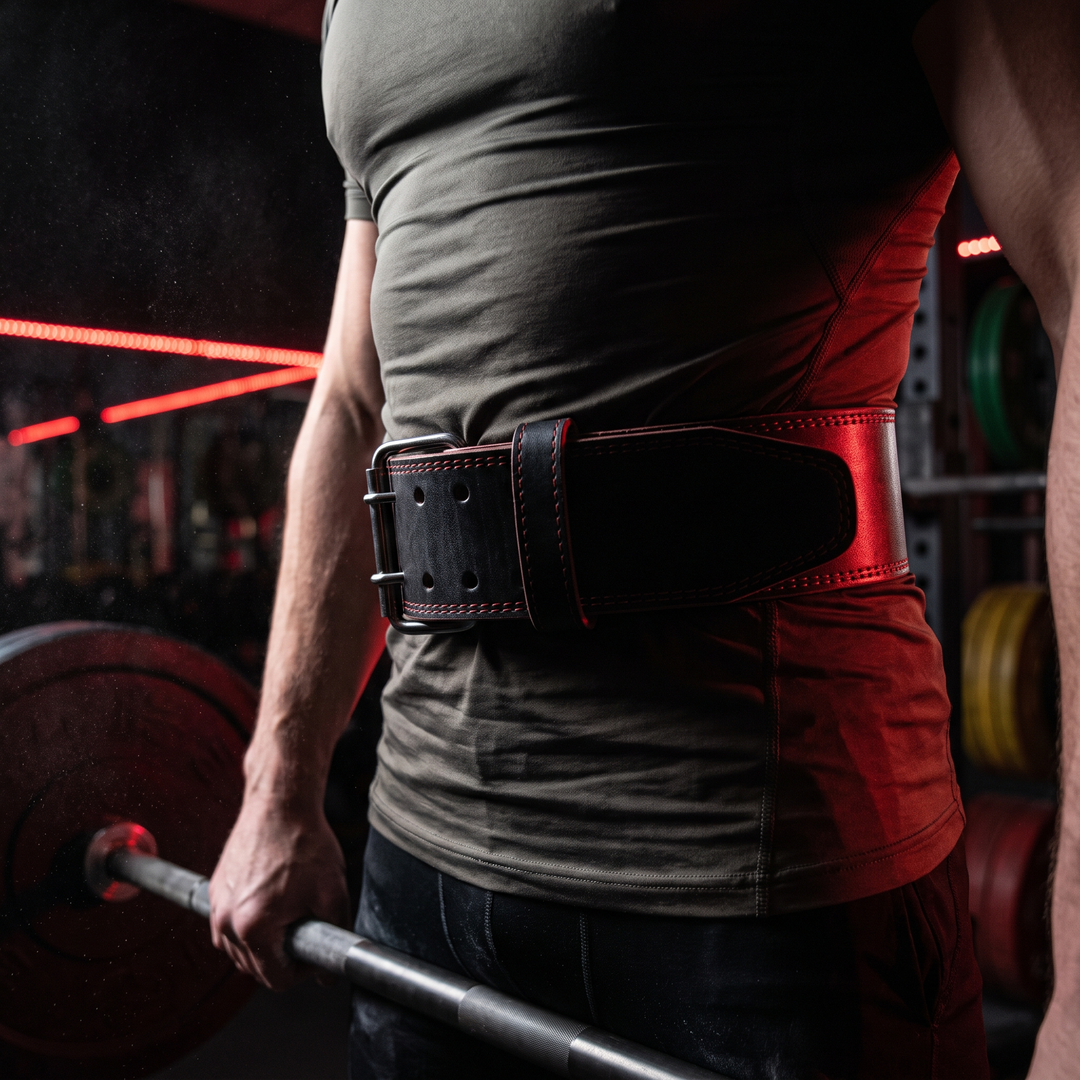 Professional Weightlifting Belt PU Leather Waist Support Belt for Powerlifting Deep Squat Deadlift Strength Training Home Gym Back Support - Black