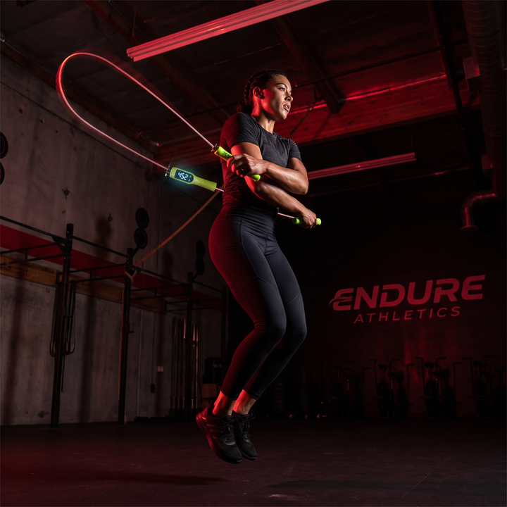 Adjustable Digital Counting Skipping Rope Set Cordless Wireless Jump Rope with Counter Indoor Outdoor Cardio Fitness Training Home Gym Workout - Green
