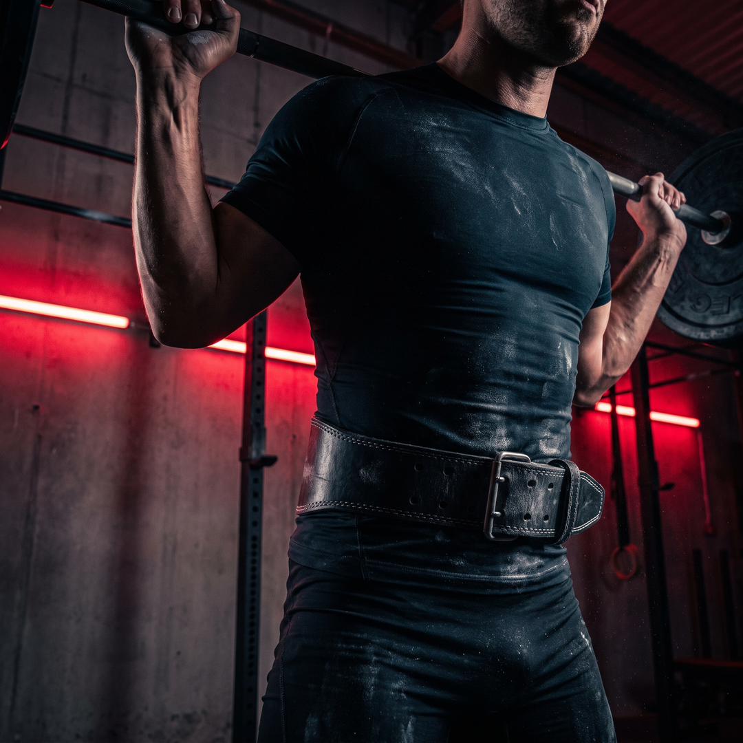 Professional Weightlifting Belt Leather Waist Support Belt for Powerlifting Deep Squat Hard Pull Strength Training Home Gym Back Support - Black