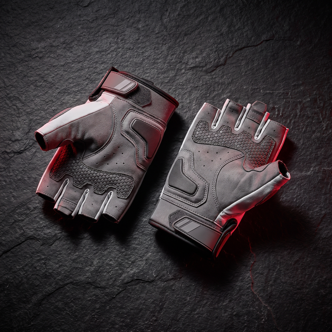 Professional Half Finger Motorcycle Gloves Breathable Anti-Slip Wear-Resistant Cycling Gloves for Racing Outdoor Riding Electric Bike - Grey White