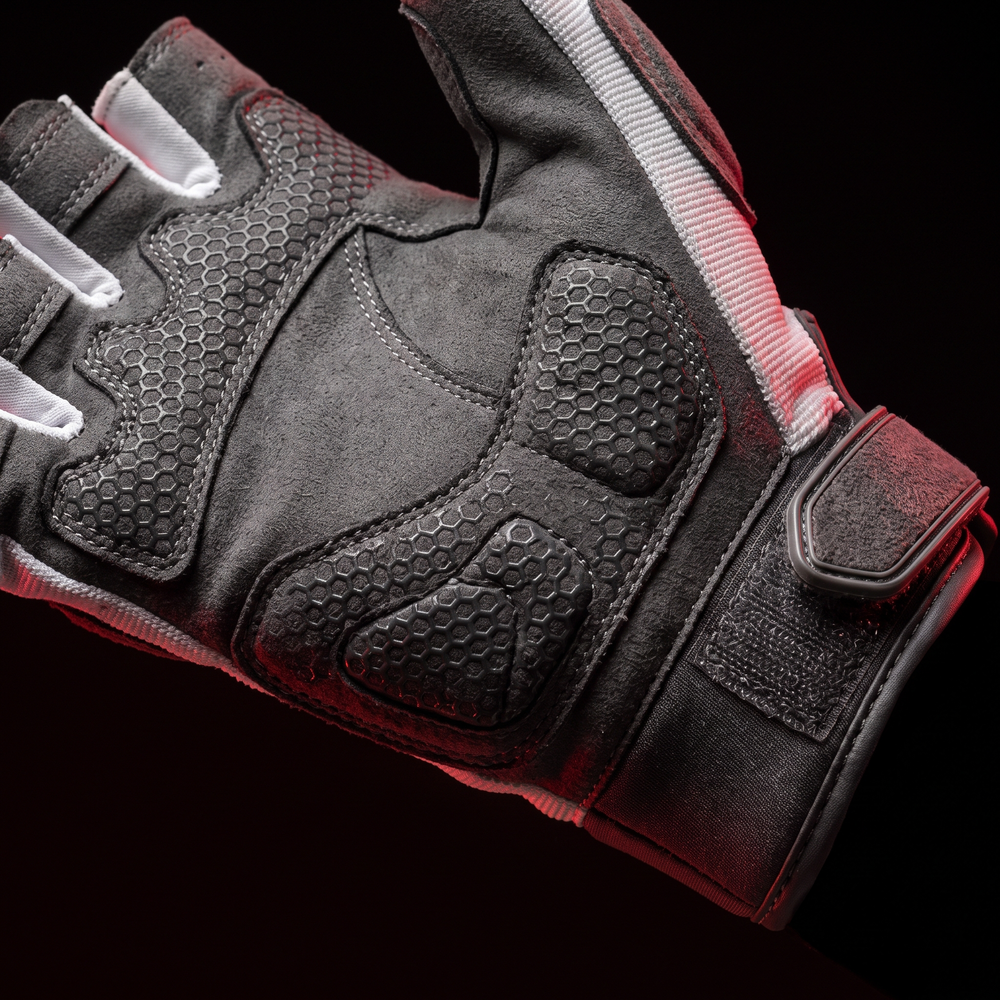 Professional Half Finger Motorcycle Gloves Breathable Anti-Slip Wear-Resistant Cycling Gloves for Racing Outdoor Riding Electric Bike - Grey White