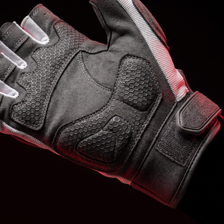 Professional Half Finger Motorcycle Gloves Breathable Anti-Slip Wear-Resistant Cycling Gloves for Racing Outdoor Riding Electric Bike - Grey White