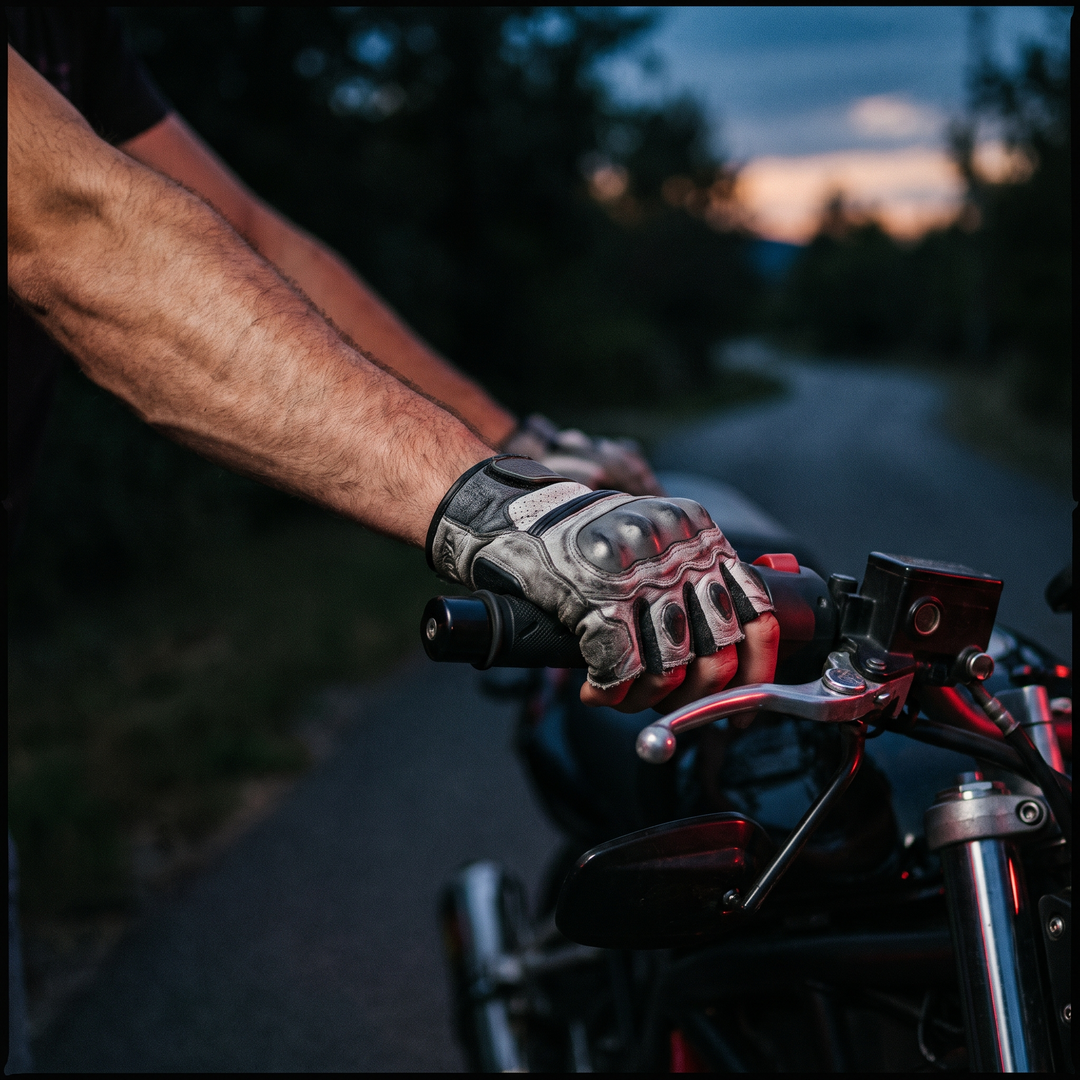 Professional Half Finger Motorcycle Gloves Breathable Anti-Slip Wear-Resistant Cycling Gloves for Racing Outdoor Riding Electric Bike - Grey White