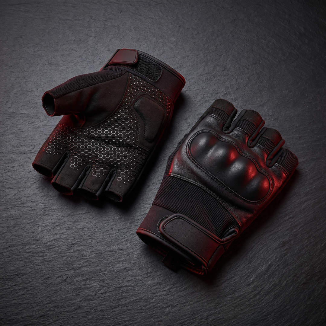 Professional Half Finger Motorcycle Gloves Breathable Anti-Slip Wear-Resistant Cycling Gloves for Racing Outdoor Riding Electric Bike - Black