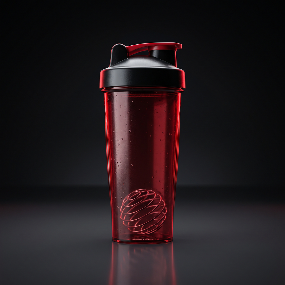 Professional Protein Shaker Bottle with Metal Stirrer Leak-Proof BPA-Free Shaker Cup 20oz for Protein Shakes Pre-Workout Drinks Gym Fitness Nutrition Blender Bottle - Red
