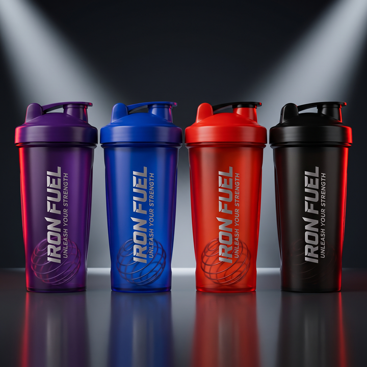 Professional Protein Shaker Bottle with Metal Stirrer Leak-Proof BPA-Free Shaker Cup 20oz for Protein Shakes Pre-Workout Drinks Gym Fitness Nutrition Blender Bottle - Purple Blue Red Black