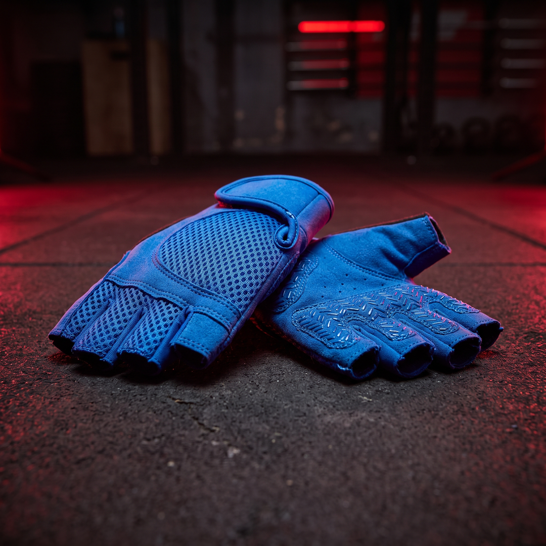 Professional Fingerless Gym Gloves Breathable Anti-Slip Half Finger Training Gloves for Men Women Fitness Cycling Weightlifting Workout - Blue