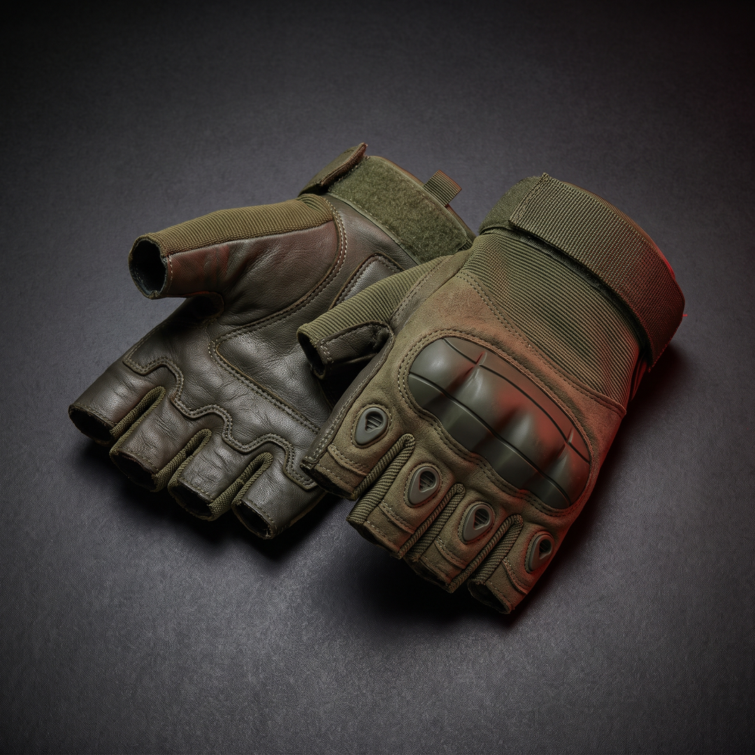 Professional Half Finger Tactical Gloves Men Fingerless Gloves Outdoor Cycling Motorcycle Shooting Airsoft Hunting Sport Training Gloves - Green