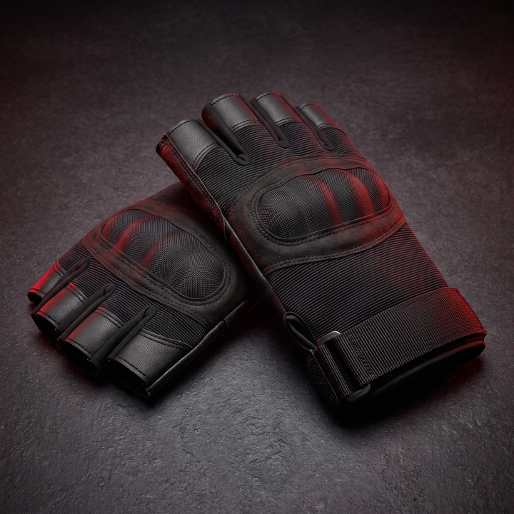 Professional Half Finger Tactical Gloves Men Fingerless Gloves Outdoor Cycling Motorcycle Shooting Airsoft Hunting Sport Training Gloves - Black
