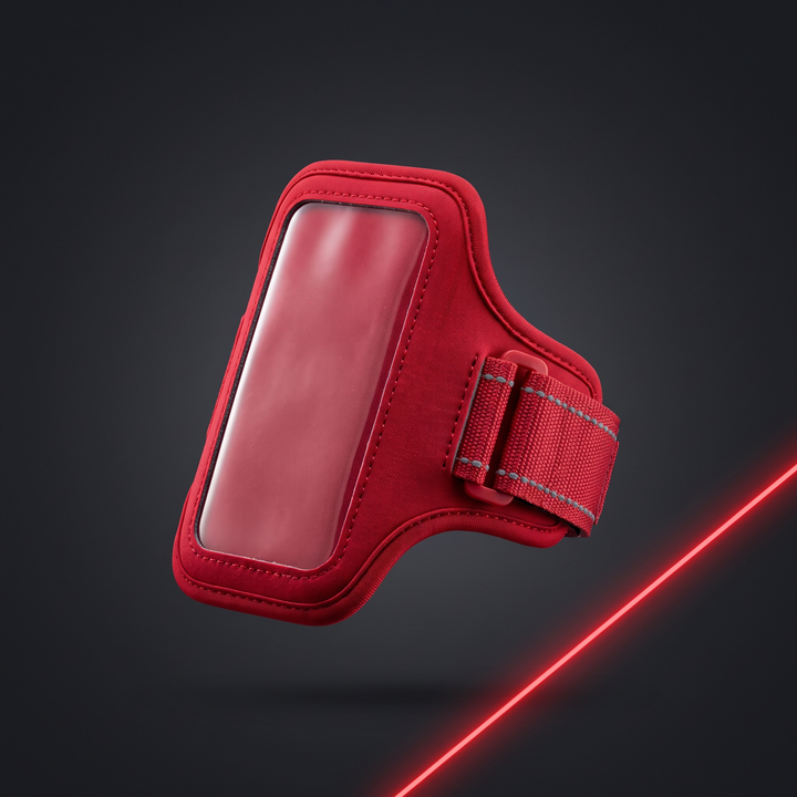 Adjustable Running Armband Phone Holder Universal Arm Strap Sports Mobile Case for Fitness Walking Cycling Suits Phones Up to 7.2 Inches - Red