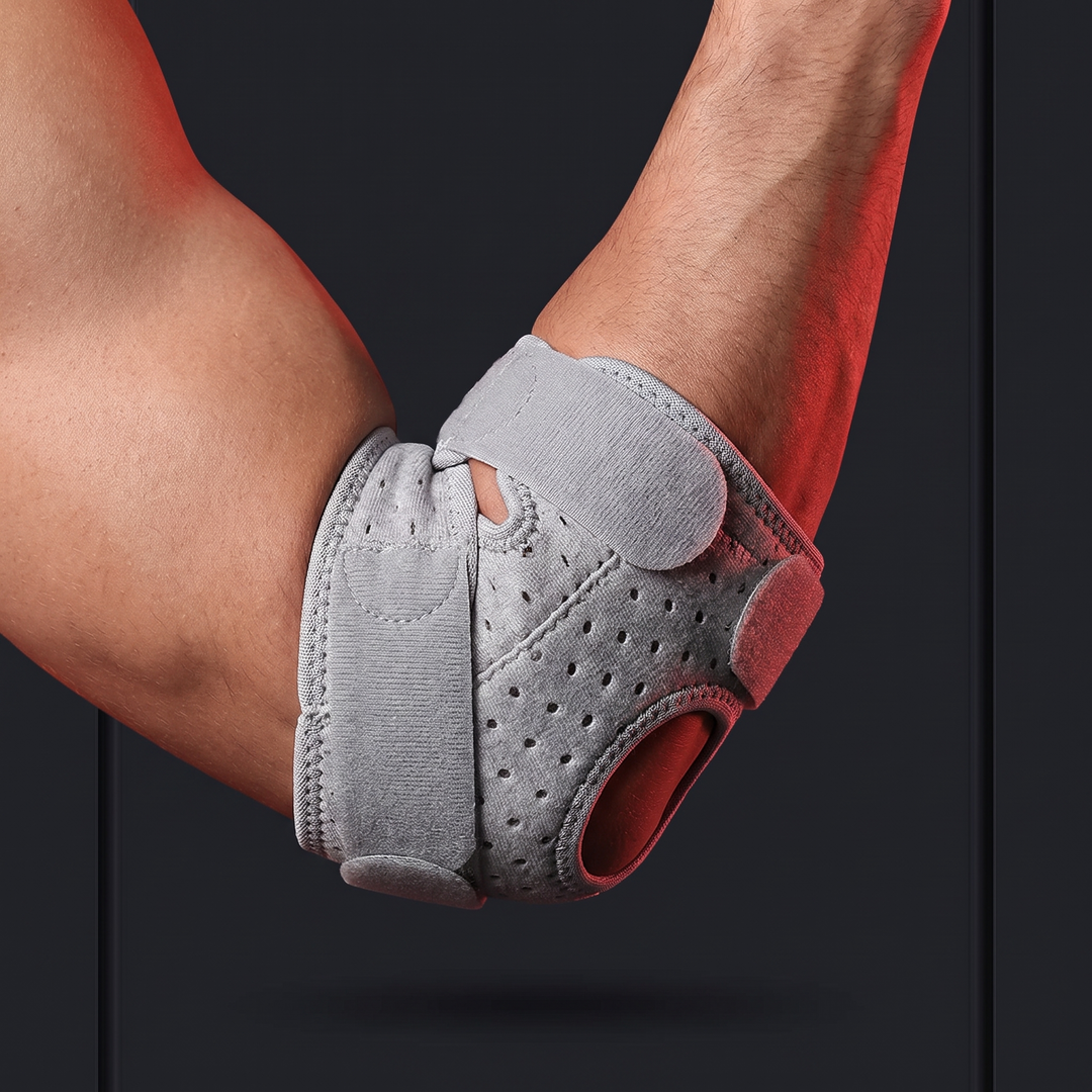 Adjustable Elbow Compression Sleeve Elbow Brace Support for Tennis Golfer Elbow Pain Relief Men Women Gym Fitness Recovery Sleeve - Gray