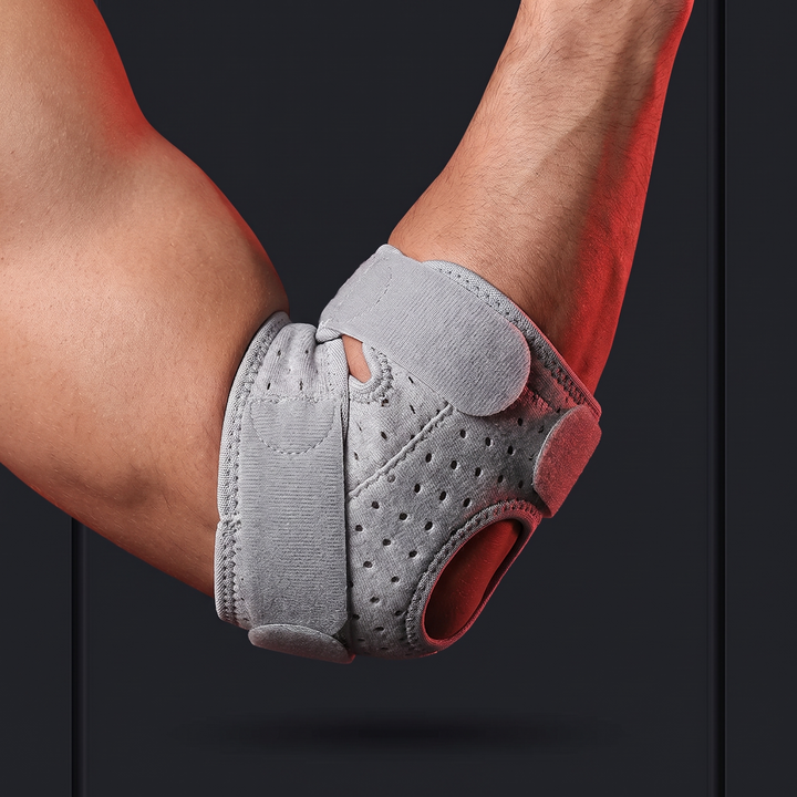 Adjustable Elbow Compression Sleeve Elbow Brace Support for Tennis Golfer Elbow Pain Relief Men Women Gym Fitness Recovery Sleeve - Gray