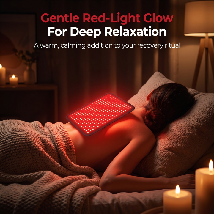 Infrared Red Light Therapy Pad - gentle red-light glow for deep relaxation