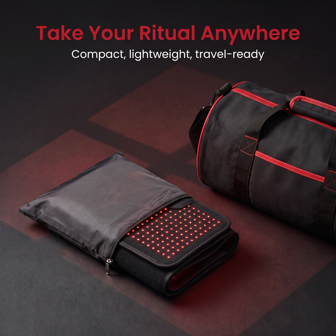 Infrared Red Light Therapy Pad - compact travel-ready storage