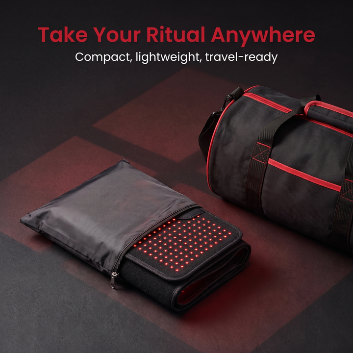 Infrared Red Light Therapy Pad - compact travel-ready storage