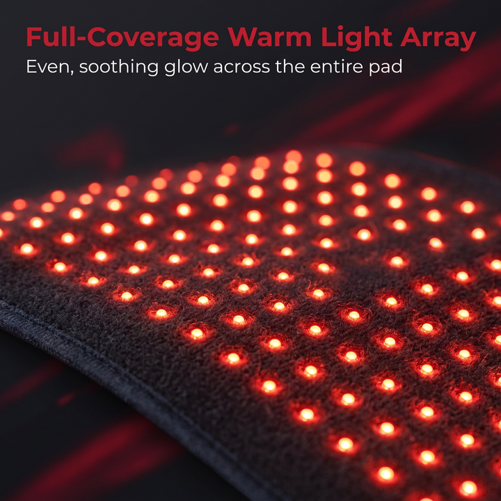 Infrared Red Light Therapy Pad - full-coverage warm light array close-up