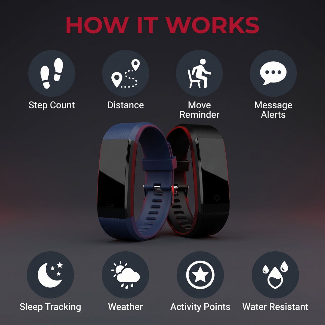 Kids Fitness Tracker Watch - how it works feature overview