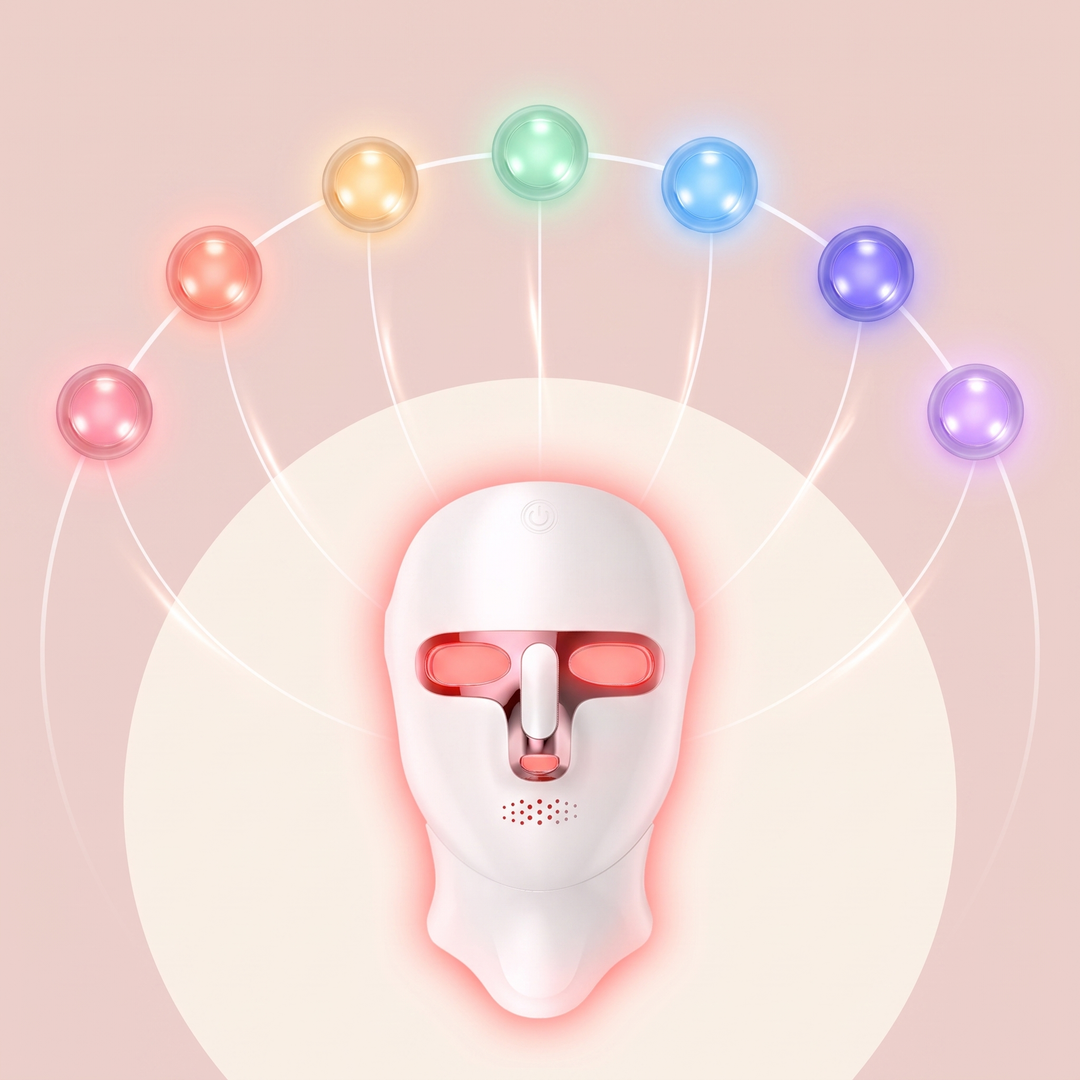 PHYSIOATHLETX LED Face &amp; Neck Mask – 7 color LED mode swatches