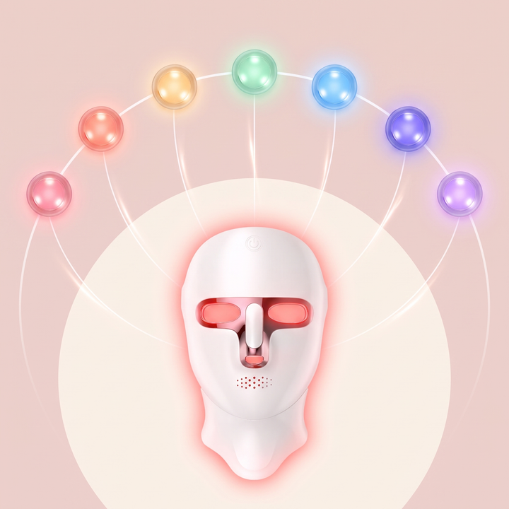 PHYSIOATHLETX LED Face &amp; Neck Mask – 7 color LED mode swatches
