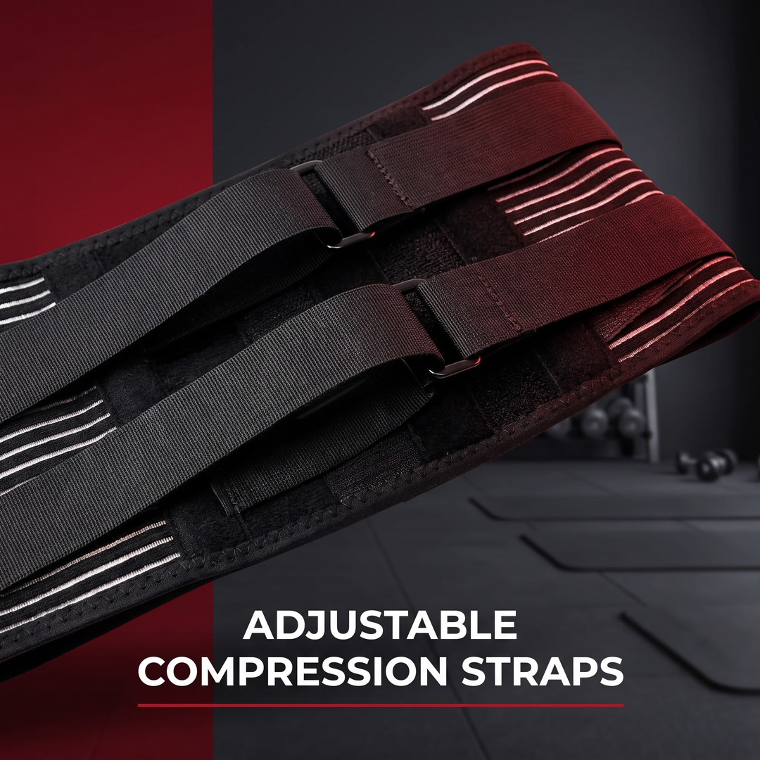 Close-up of the adjustable compression straps
