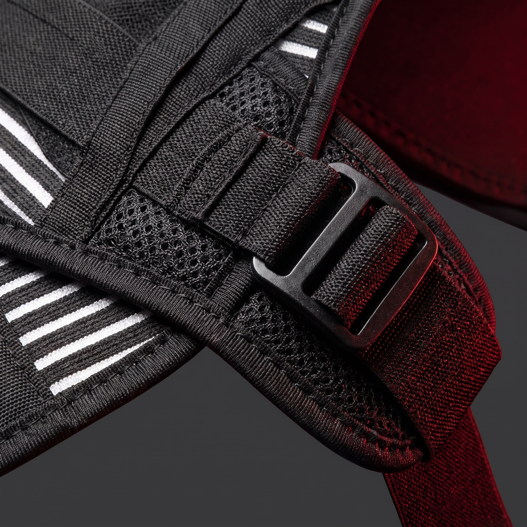 Close-up of stitching and strap hardware detail