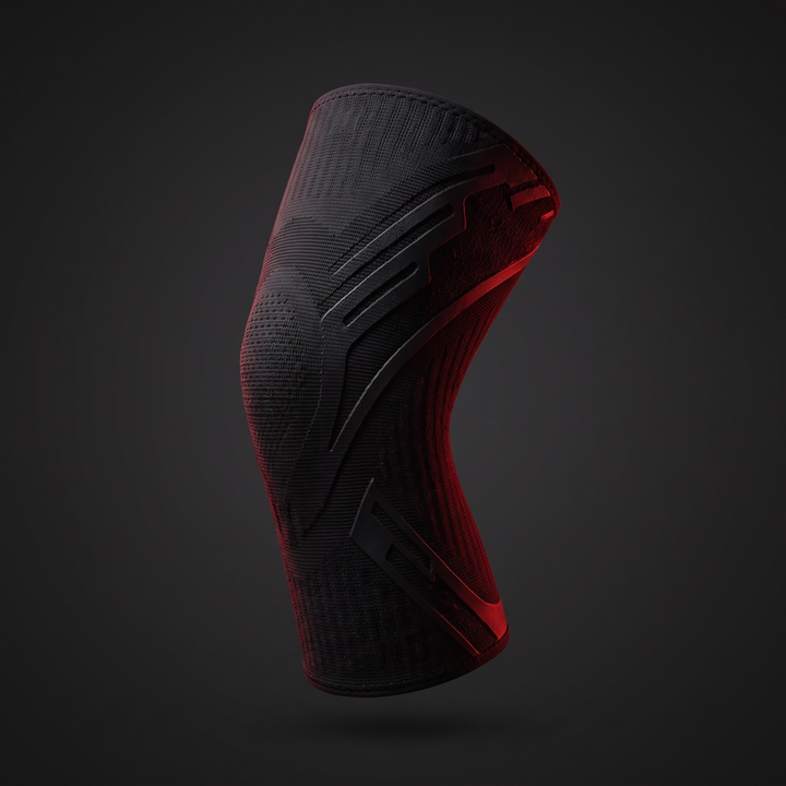 Professional Compression Knee Support Sleeve Elastic Breathable Knee Brace Sports Protector for Gym Running Basketball Volleyball Fitness Recovery - Black - Studio Hero Shot