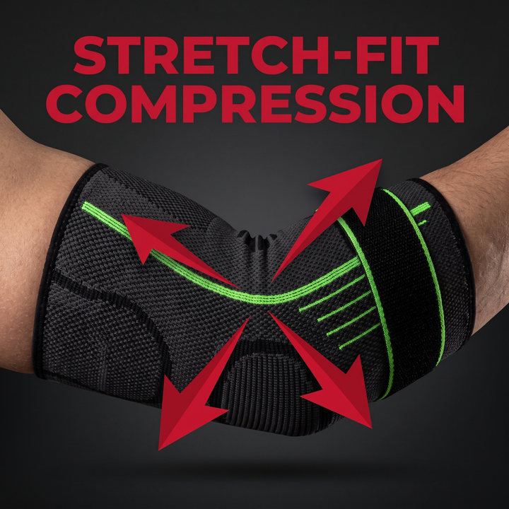 Adjustable Elbow Compression Sleeve — stretch-fit compression fabric close-up