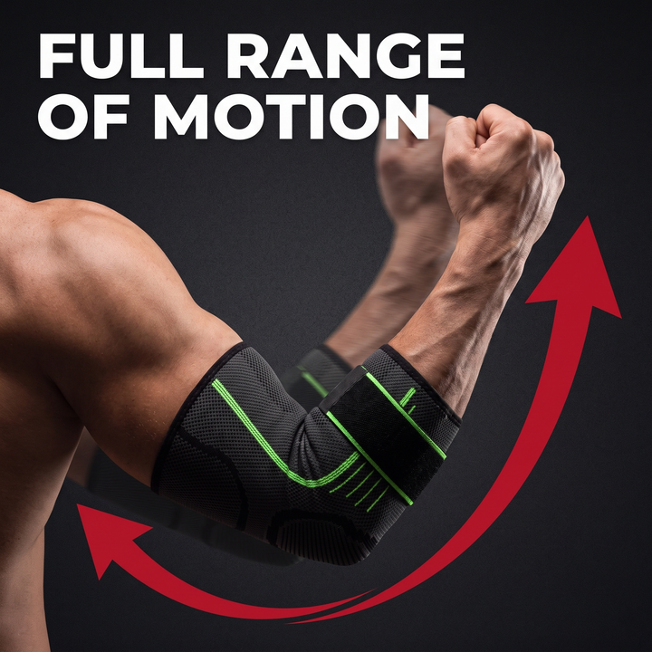 Adjustable Elbow Compression Sleeve — full range of motion during curls