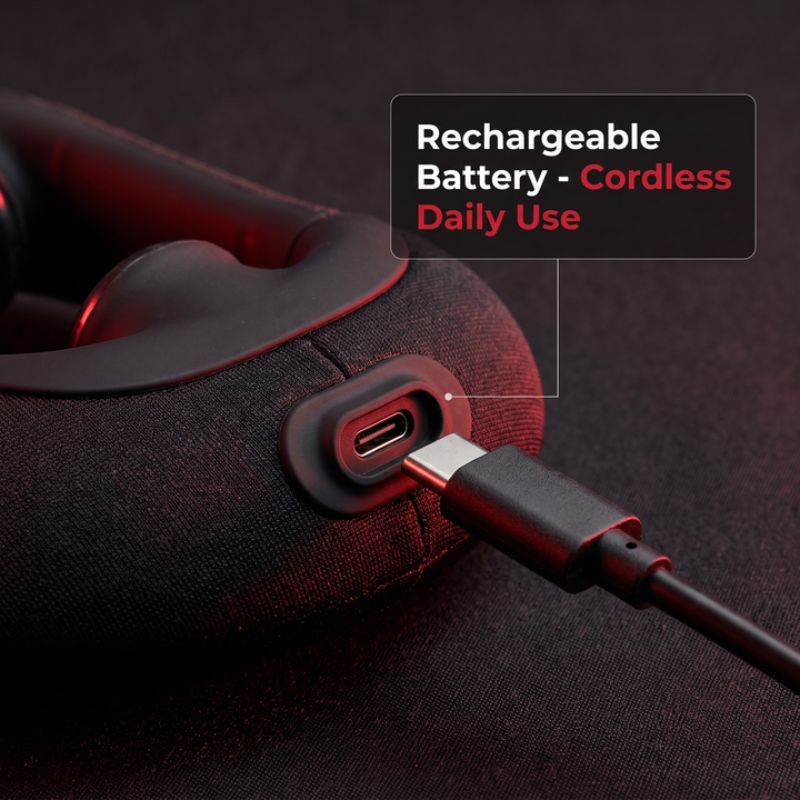 Close-up of rechargeable USB-C charging port for cordless daily use