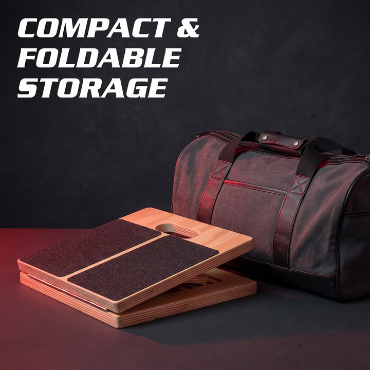 Professional Adjustable Slant Board Wooden Calf Stretching Board Non-Slip Squat Wedge Stretch Board for Home Gym Mobility Strength Training - Compact Foldable Storage