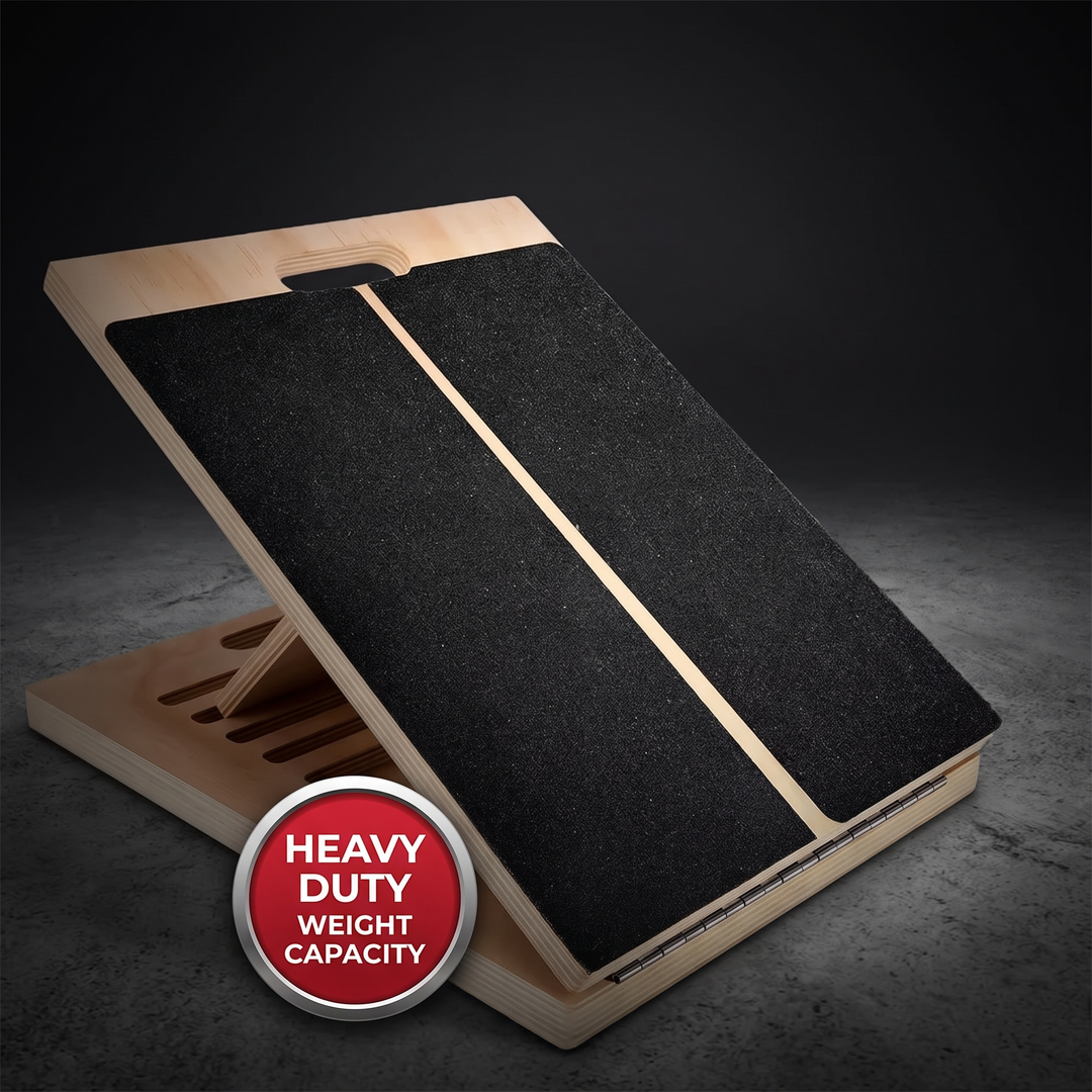 Professional Adjustable Slant Board Wooden Calf Stretching Board Non-Slip Squat Wedge Stretch Board for Home Gym Mobility Strength Training - Heavy Duty Weight Capacity