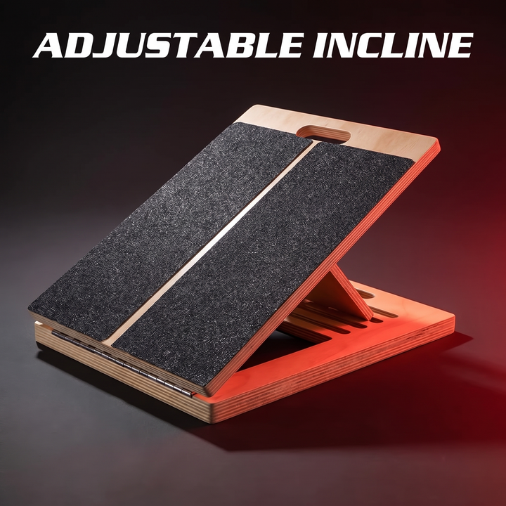 Professional Adjustable Slant Board Wooden Calf Stretching Board Non-Slip Squat Wedge Stretch Board for Home Gym Mobility Strength Training - Three-Quarter Angle View